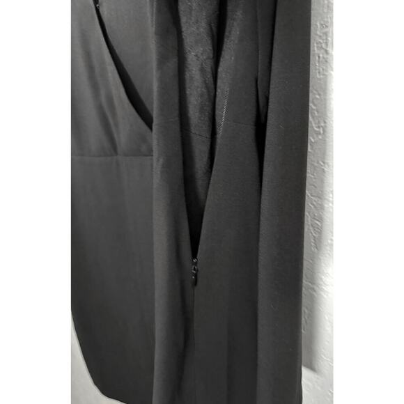 Halston Heritage Women's Faux Wrap Crepe Black Dress Classic Professional NWT - Picture 6 of 13